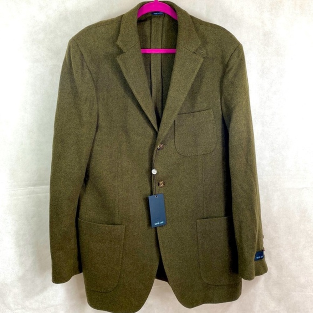 David Chu Moss 3 Button Front Morgan Patch Pocket Sport-Coat Half Line New
